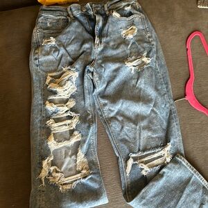 stretchy AE mom jeans